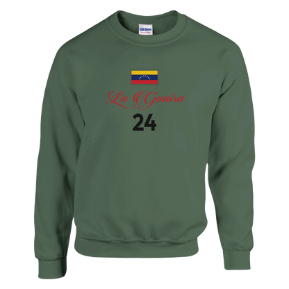 White sweatshirt with The Earthquake Of La Guaira text