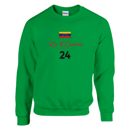 White sweatshirt with The Earthquake Of La Guaira print design