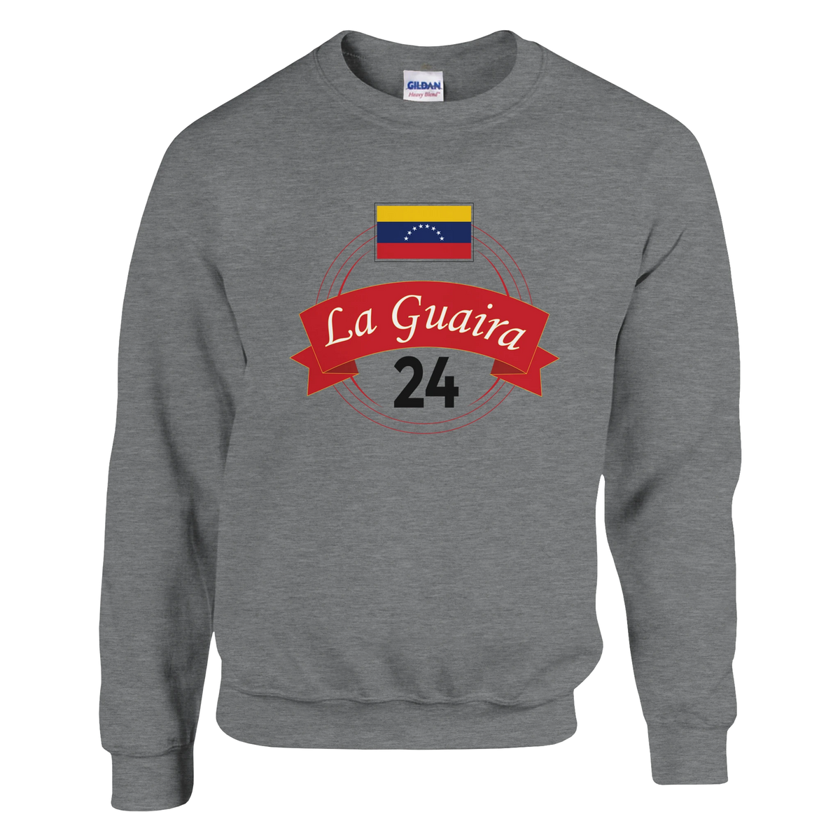 Gray sweatshirt with La Guaira 24 and Venezuelan flag